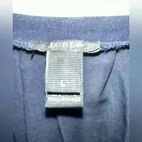 J. Crew Navy Blouse Front Cotton Back And Sleeves Polyester Size Large - Picture 3 of 4